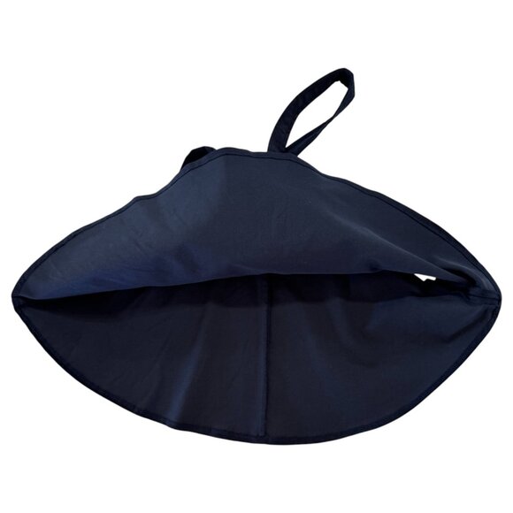 ATELIER BARN - SKIRT WITH SUSPENDERS - VELVET 98% COTTON - DARK NAVY - Picture 3 of 4